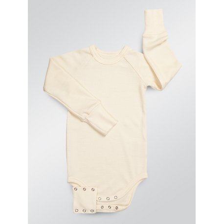 DuoMamas childern bodysuit - long sleeves - merino cream - winter