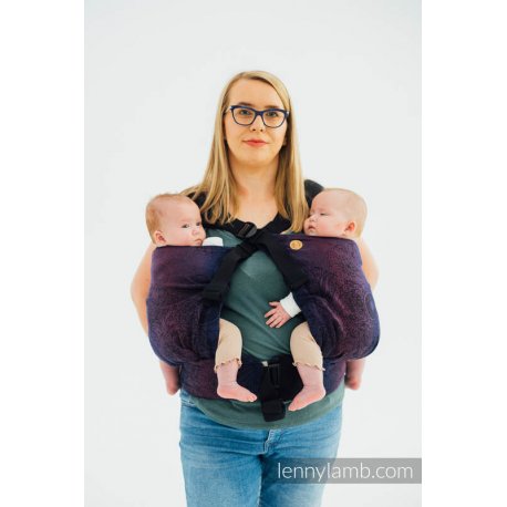 LennyLamb LennyTwin adjustable ergonomic carrier for twins - Wild Wine - Bouquet