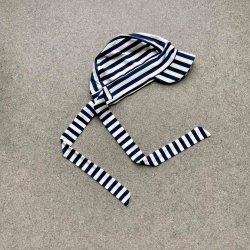 Duomamas cap - summer with bamboo - blue stripe