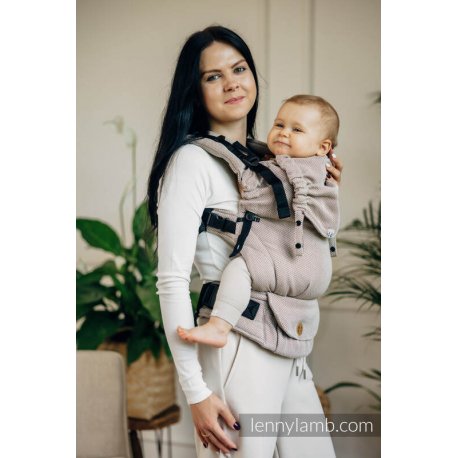 LennyLamb LennyUpGrade adjustable ergonomic carrier Little Herringbone Almond